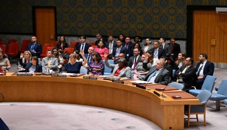 جانب من تصويت مجلس الأمن على قرار غزة