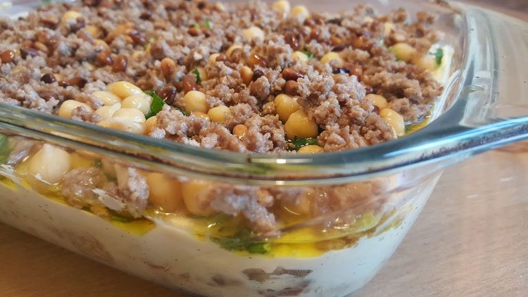 طريقة عمل الفتة اللبنانية باللحم الفتة اللبناني