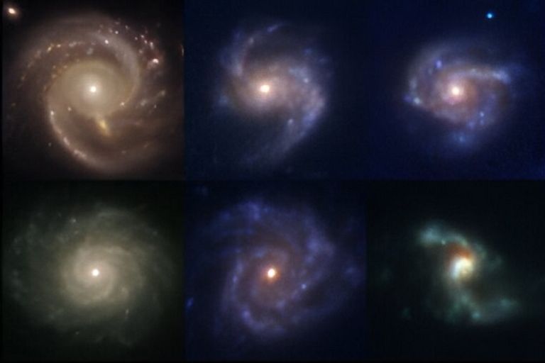 بعض المجرات الحلزونية التي درسها الباحثون في الدراسة. صورة لإحدى المجرات من تلسكوب جيمس ويب باستخدام الأشعة تحت الحمراء