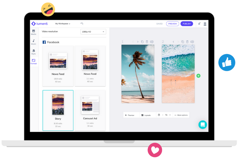 تطبيق Lumen5 صانع الفيديو أحد تطبيقات الذكاء الاصطناعي المجانية أكثر تطبيقات الذكاء الاصطناعي استخداما ا