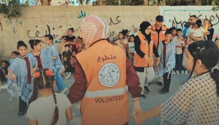 متطوعو "الفارس الشهم 3" في غزة