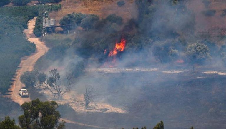 حريق على الجانب الإسرائيلي من الحدود مع لبنان