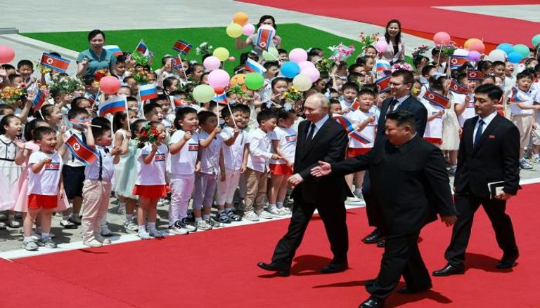 استقبال حافل لبوتين في كوريا الشمالية