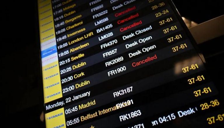إلغاء رحلات عديدة في مطار مانشستر 