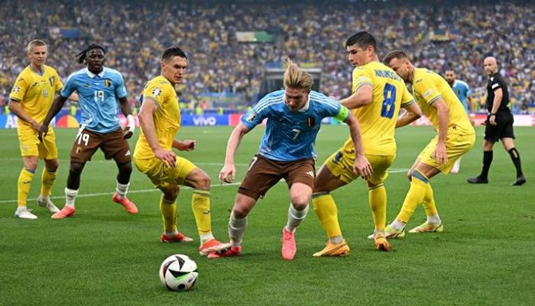 مباراة بلجيكا وأوكرانيا في يورو 2024