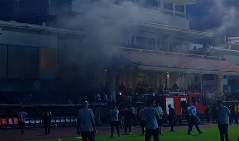 من مباراة بيراميدز وسموحة في الدوري المصري