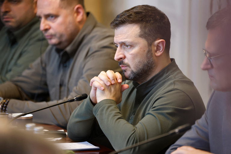 آثار ضربة روسية على أوكرانيا