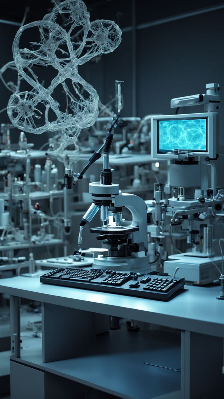 شخص يستخدم الذكاء الاصطناعي لصنع أسلحة بيولوجية - صورة مخلقة بالذكاء الاصطناعي