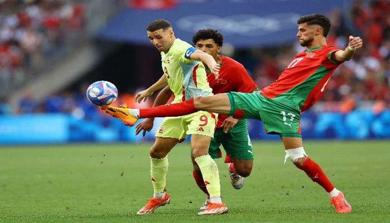 من مباراة المغرب وإسبانيا في أولمبياد باريس 2024