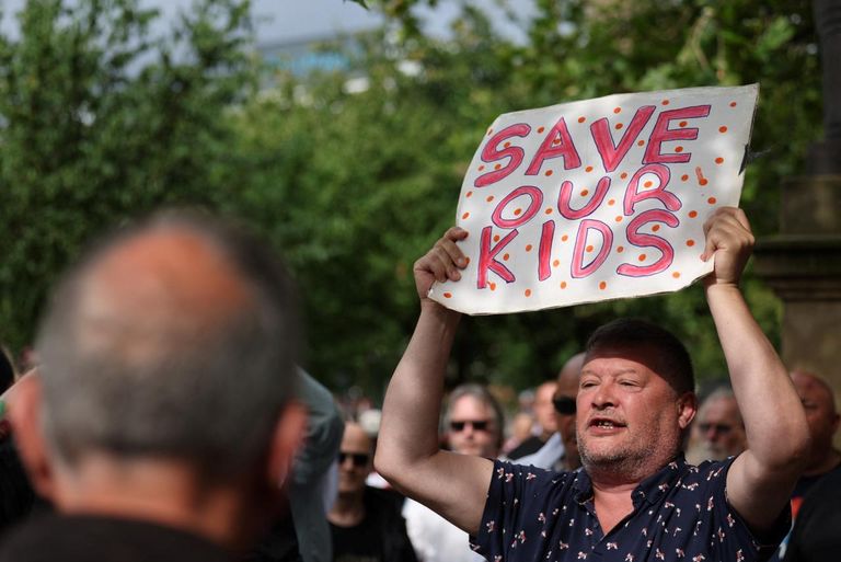 جانب من الاحتجاجات في بريطانيا