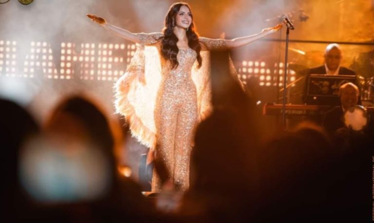 صورة لآمال ماهر خلال حفل مهرجان قرطاج