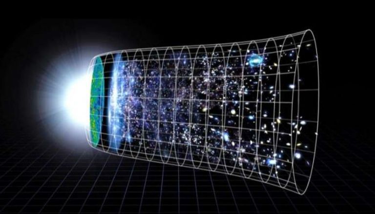 تصور فني يوضح توسع الكون مع مرور الوقت منذ الانفجار الكبير
