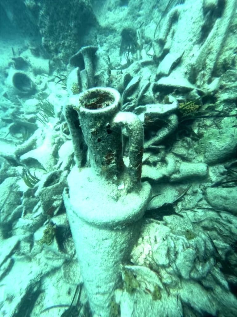 إحدى الجرار التي كانت على متن السفينة