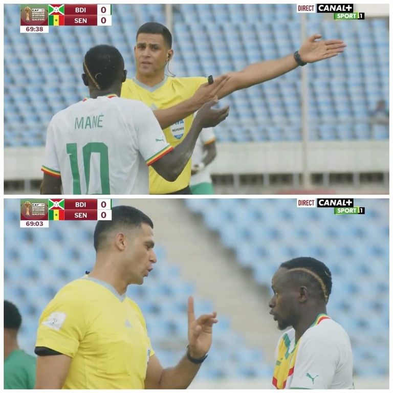 ساديو ماني معترضا قرار الحكم المصري ساديو ماني