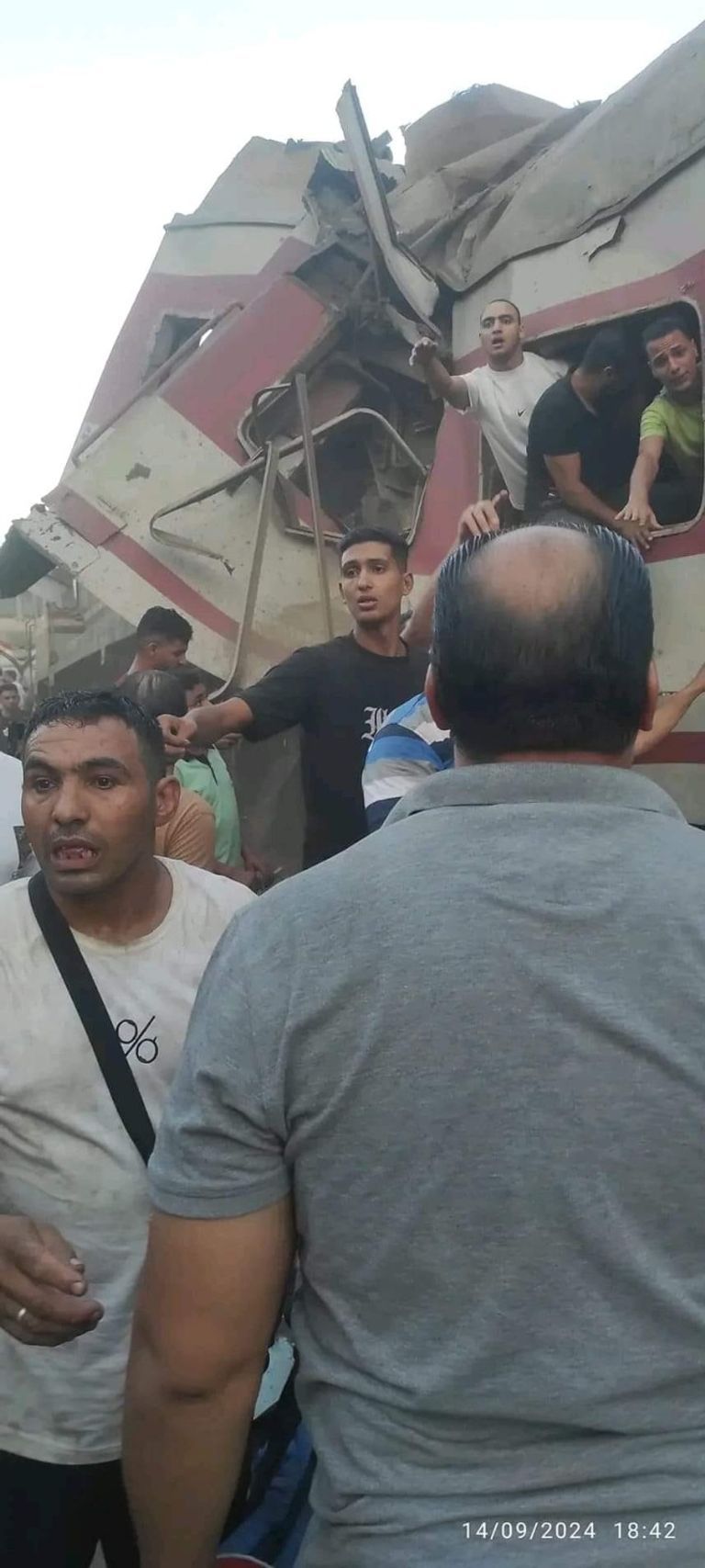 تصادم قطارين في مصر