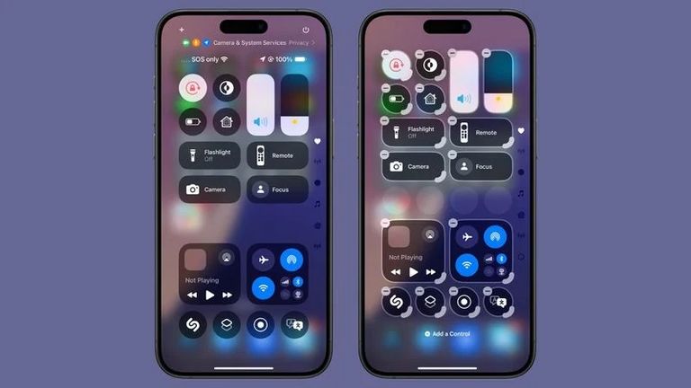 مركز التحكم المعاد تصميمه نظام التشغيل iOS 18