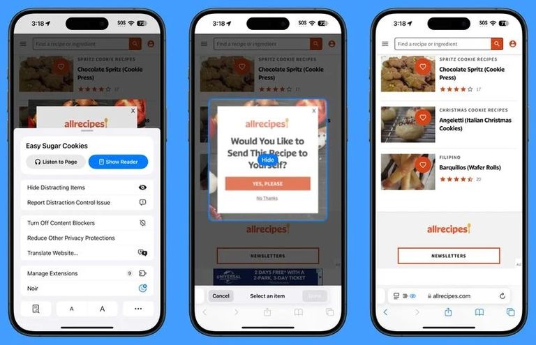 التحكم في التشتيت نظام التشغيل iOS 18