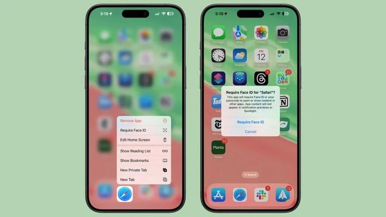 أقفال التطبيقات خلف معرف الوجه نظام التشغيل iOS 18