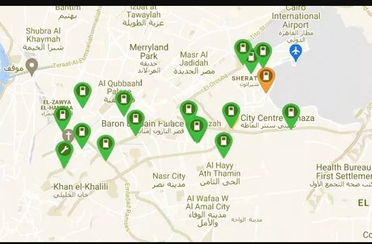 خريطة محطات شحن السيارات الكهربائية في مصر محطات شحن السيارات الكهربائية في مصر