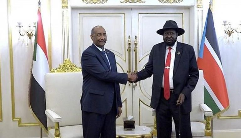 عبد الفتاح البرهان مع رئيس جنوب السودان سلفاكير 