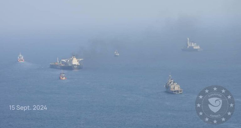 السفينة سونيون المتضررة