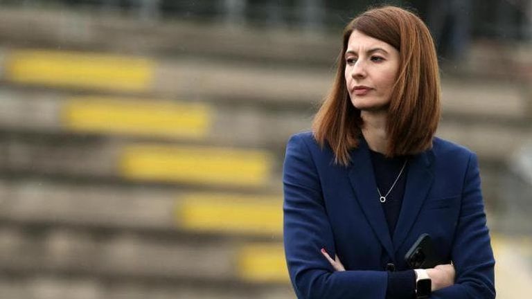 لينا سولوكو الرئيسة التنفيذية السابقة لنادي روما دانييلي دي روسي مدرب روما السابق