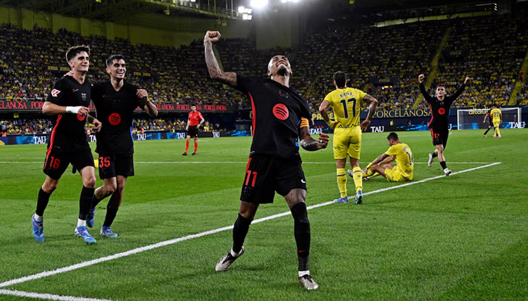 فرحة رافينيا بالهدف في مرمى فياريال