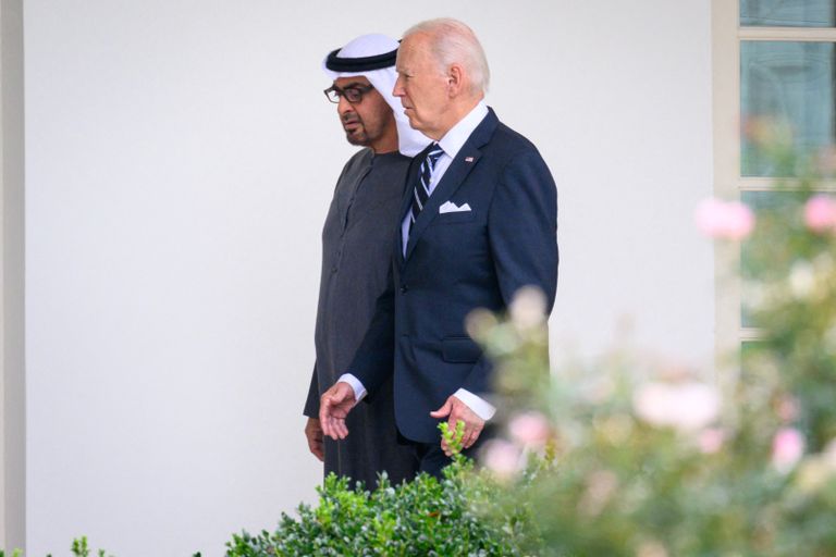 الشيخ محمد بن زايد آل نهيان مع الرئيس الأمريكي بايدن