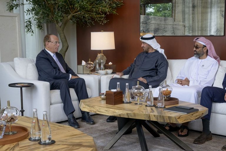 الشيخ محمد بن زايد آل نهيان ولاري فينك الرئيس التنفيذي لشركة بلاك روك