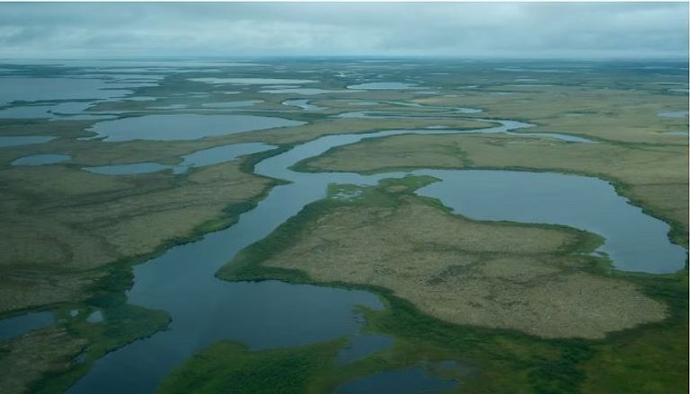 أحد مشاهد الدمار التي خلفها التغير المناخي بالقرية 