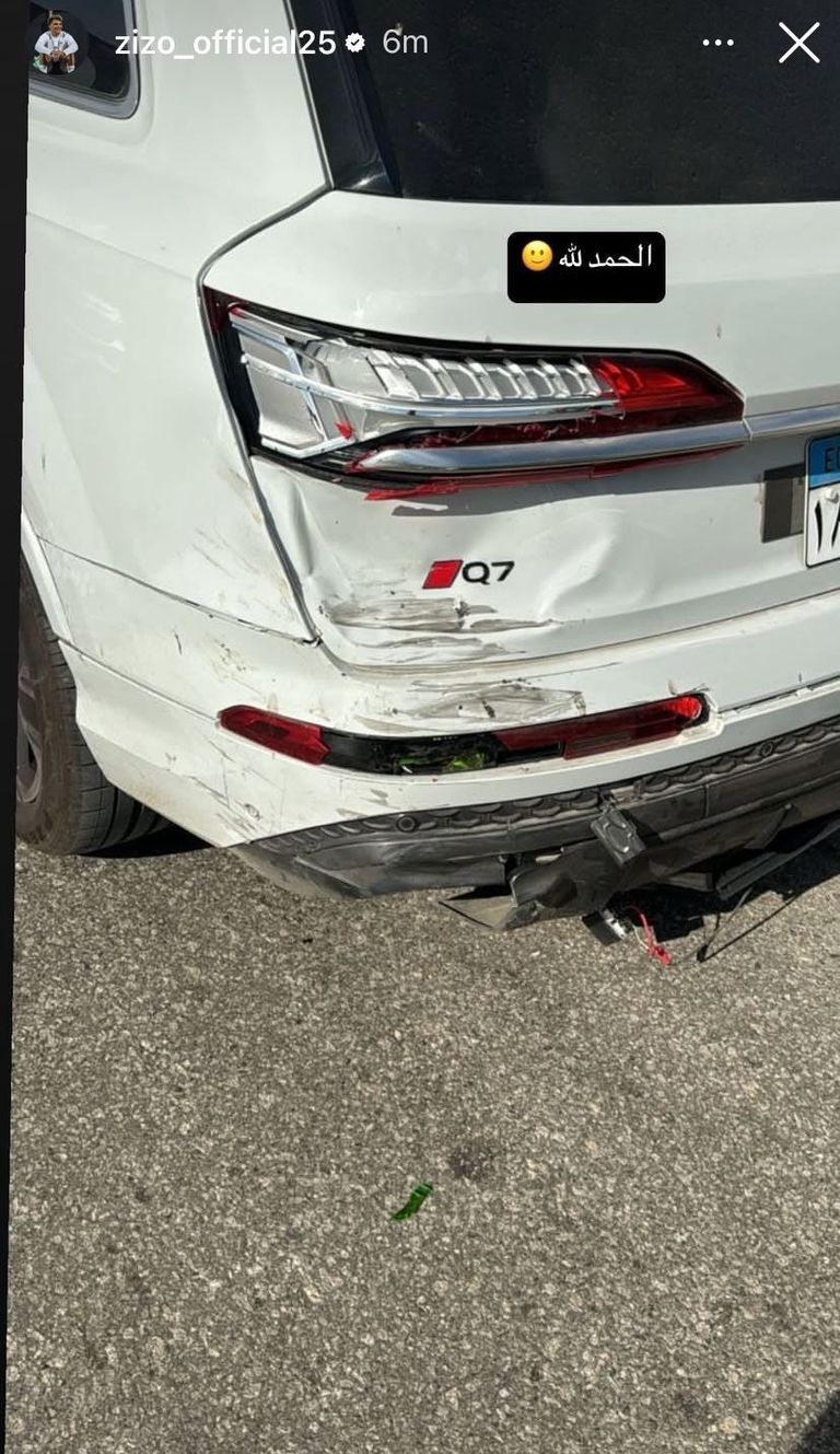 أحمد سيد زيزو يتعرض لحادث سير أحمد سيد زيزو نجم الزمالك المصري