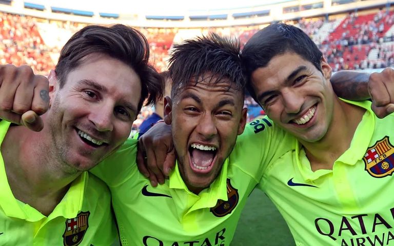 ليونيل ميسي ونيمار ولويس سواريز محمد صلاح ونيمار دا سيلفا