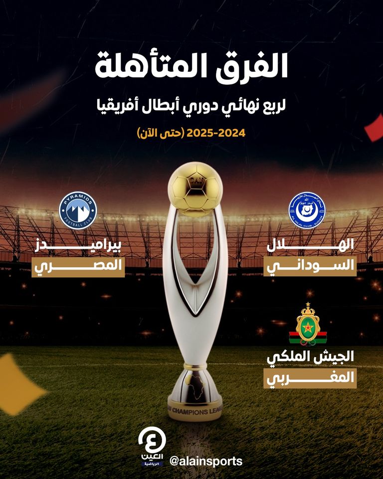 الفرق المتأهلة إلى ربع نهائي دوري أبطال أفريقيا 2025 بيراميدز المصري