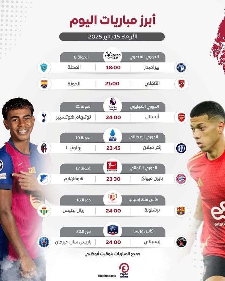 مباريات اليوم