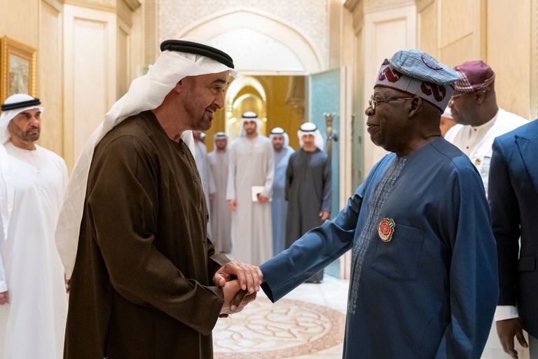 الشيخ محمد بن زايد آل نهيان رئيس دولة الإمارات خلال لقائه جورجيا ميلوني