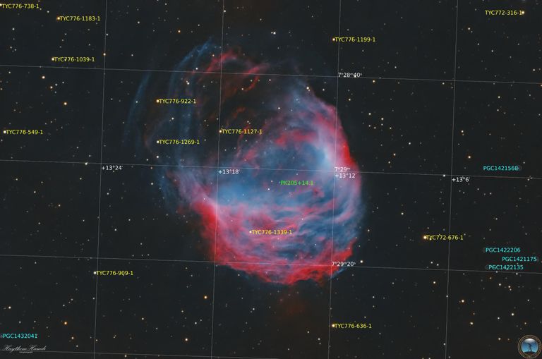 سديم ميدوسا كما ظهر في صورة مرصد الختم الفلكي