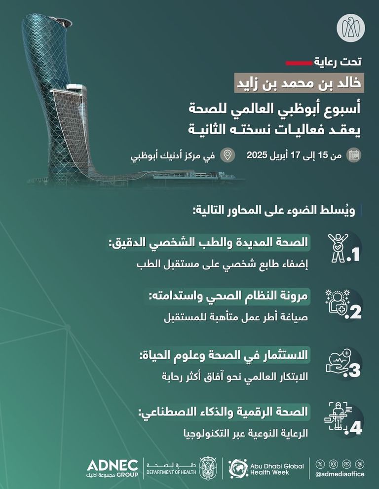 أسبوع أبوظبي للصحة ينطلق أبريل المقبل