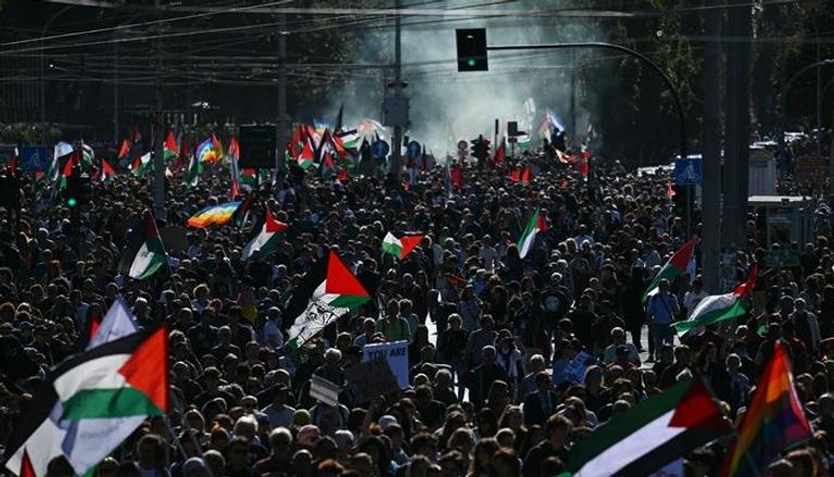 مظاهرة في أوروبا دعما لغزة