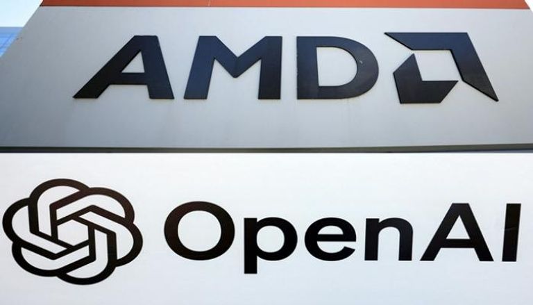 شعارا AMD وOpenAI - أ ف ب