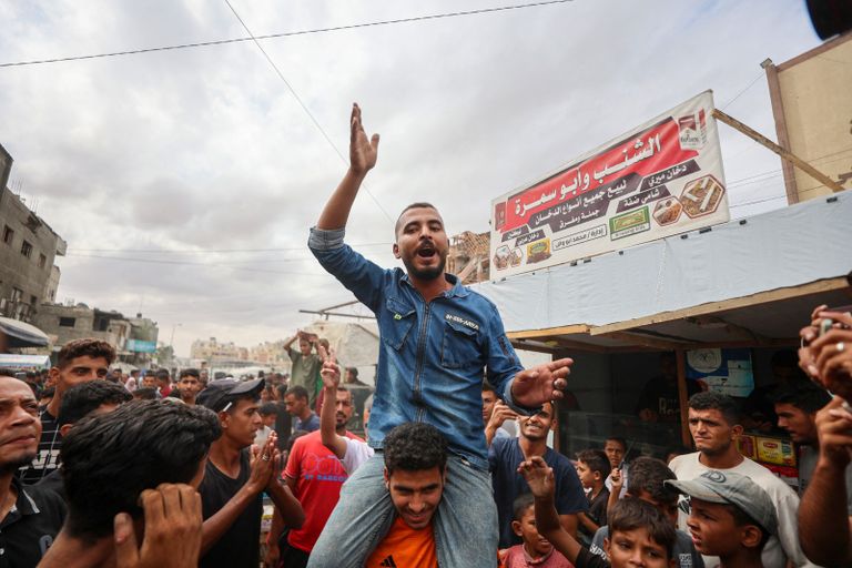 من احتفالات غزة بالاتفاق