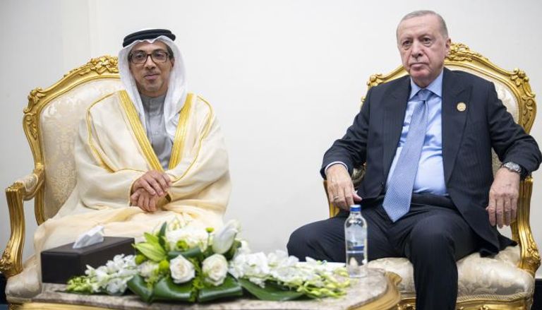 الشيخ منصور بن زايد آل نهيان مع الرئيس التركي