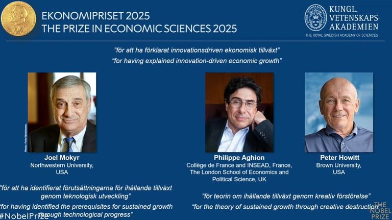 الفائزون بجائزة نوبل للاقتصاد لعام 2025