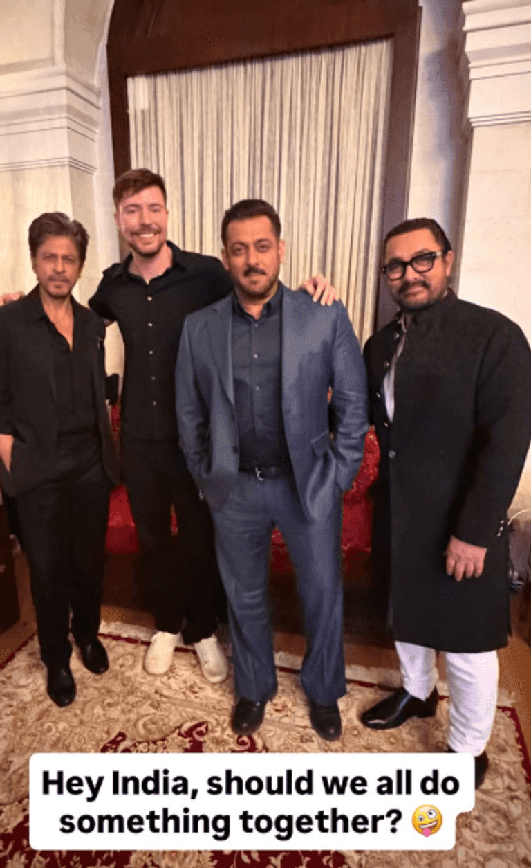 مستر بيست وشاروخان وسلمان خان وعامر خان