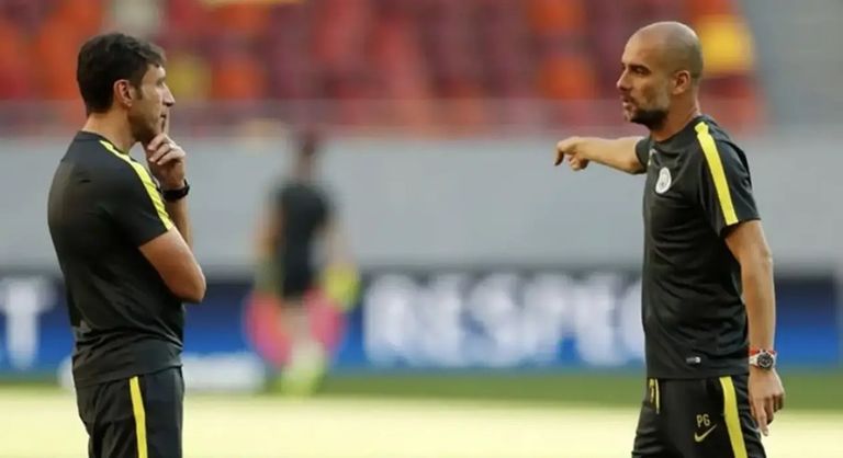 كارليس بلانشارت مع بيب غوارديولا بيب غوارديولا مدرب مانشستر سيتي