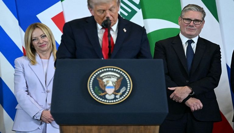 ميلوني وترامب وستارمر