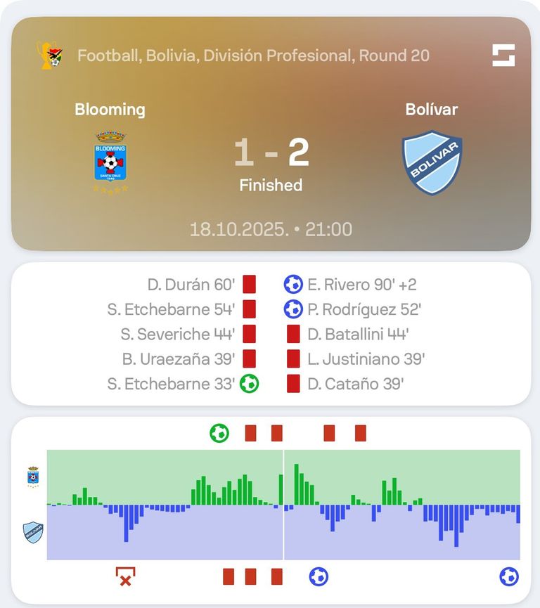 مباراة بلومينغ وبوليفار
