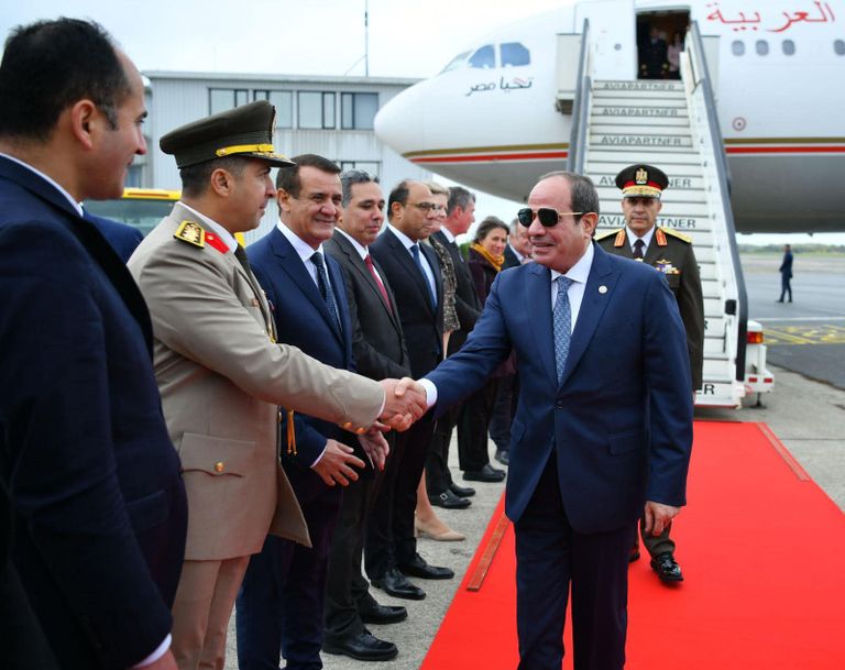 الرئيس عبدالفتاح السيسي لدى وصوله إلى بروكسل