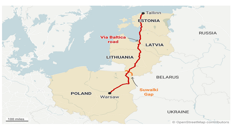 طريق "فيا بالتيا" (Via Baltica) الرئيس الليتواني غيتاناس ناوسيدا (يسار) ونظيره البولندي كارول نافروتسكي
