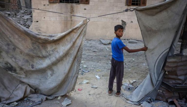 طفل فلسطيني في خان يونس