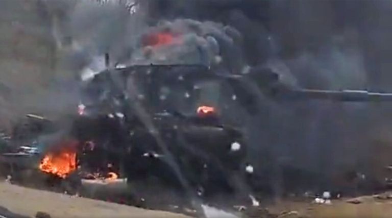 دبابة تشالنجر 2 بريطانية مدمرة في أوكرانيا